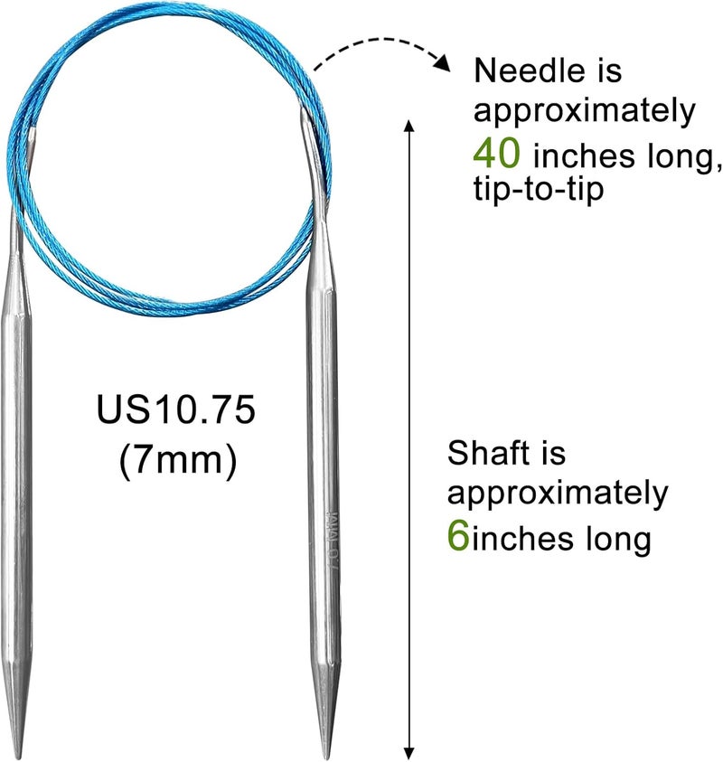Soosui 7.0 mm Circular Knitting Needles US10.75 |40 inches/100 cm | Suitable for Beginners to Knit Sweaters, Scarves, Blankets and Other Projects! - Image 2